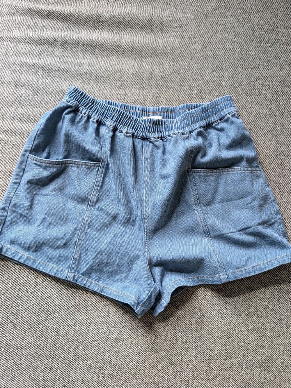 Cupshe Light Blue High Waist Elastic Shorts